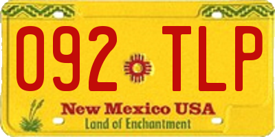 NM license plate 092TLP