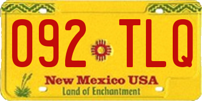 NM license plate 092TLQ