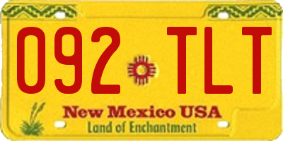 NM license plate 092TLT