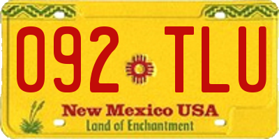 NM license plate 092TLU