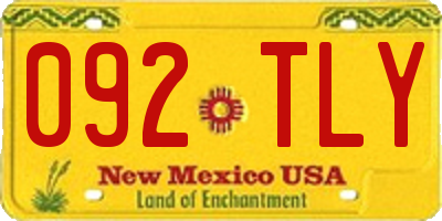 NM license plate 092TLY