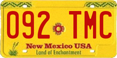NM license plate 092TMC