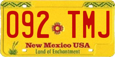 NM license plate 092TMJ