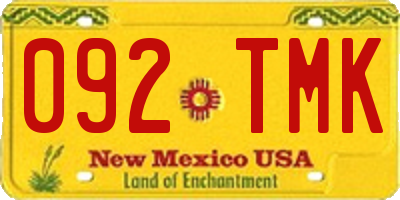 NM license plate 092TMK