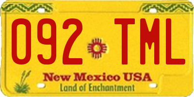 NM license plate 092TML