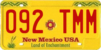 NM license plate 092TMM
