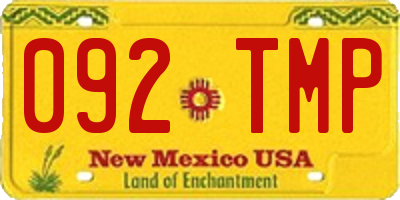 NM license plate 092TMP