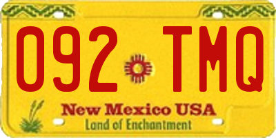 NM license plate 092TMQ