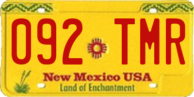 NM license plate 092TMR