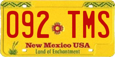 NM license plate 092TMS