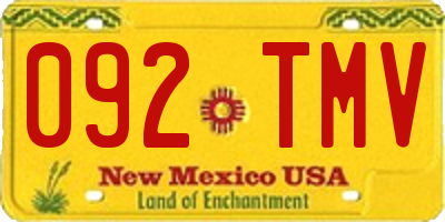 NM license plate 092TMV