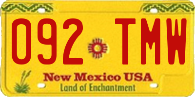 NM license plate 092TMW