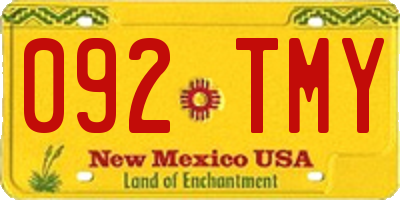 NM license plate 092TMY