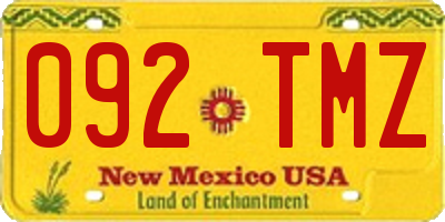 NM license plate 092TMZ