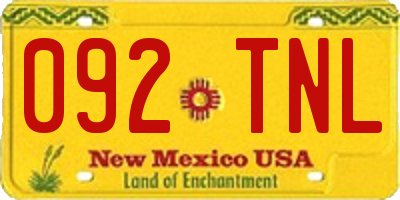 NM license plate 092TNL