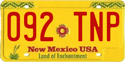 NM license plate 092TNP