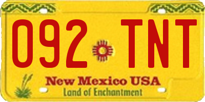 NM license plate 092TNT