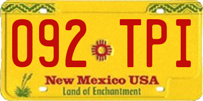 NM license plate 092TPI
