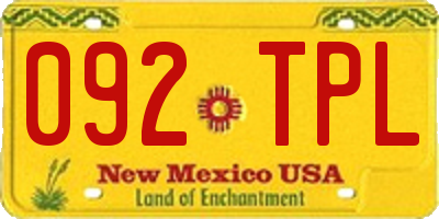 NM license plate 092TPL