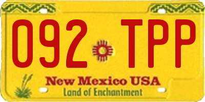NM license plate 092TPP