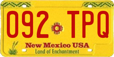 NM license plate 092TPQ