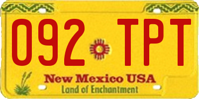 NM license plate 092TPT