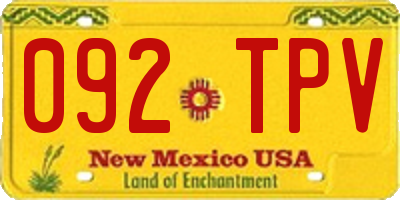 NM license plate 092TPV