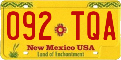 NM license plate 092TQA