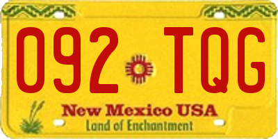 NM license plate 092TQG