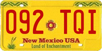 NM license plate 092TQI