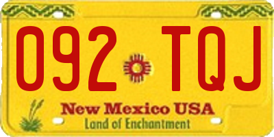NM license plate 092TQJ
