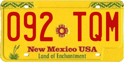 NM license plate 092TQM