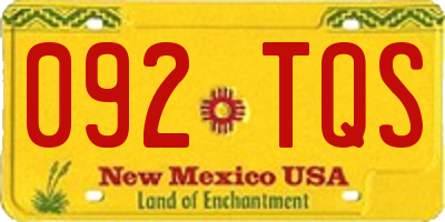 NM license plate 092TQS