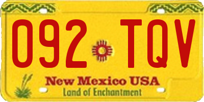 NM license plate 092TQV