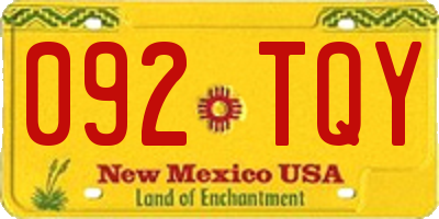 NM license plate 092TQY