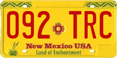 NM license plate 092TRC