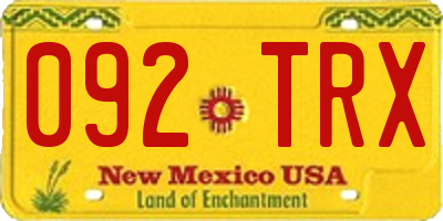 NM license plate 092TRX