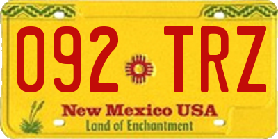 NM license plate 092TRZ