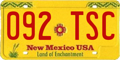NM license plate 092TSC