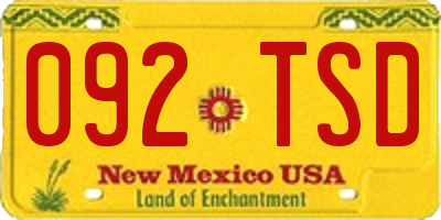 NM license plate 092TSD