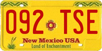 NM license plate 092TSE