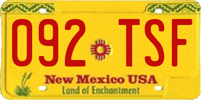 NM license plate 092TSF