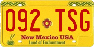 NM license plate 092TSG