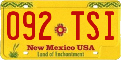 NM license plate 092TSI