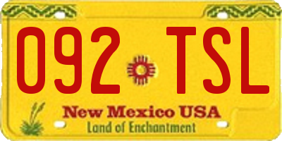 NM license plate 092TSL