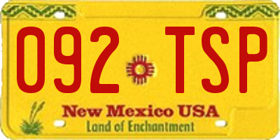 NM license plate 092TSP