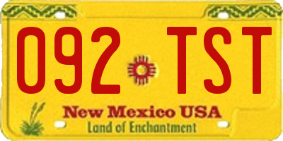 NM license plate 092TST