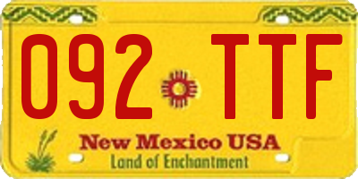 NM license plate 092TTF