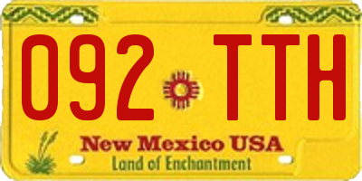 NM license plate 092TTH