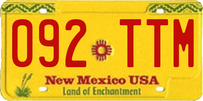 NM license plate 092TTM